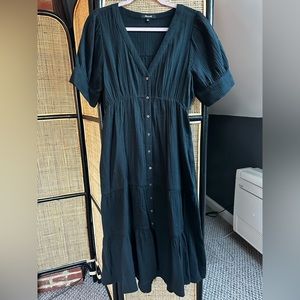 Madewell Softspun Tiered Midi Dress with Cap Sleeves